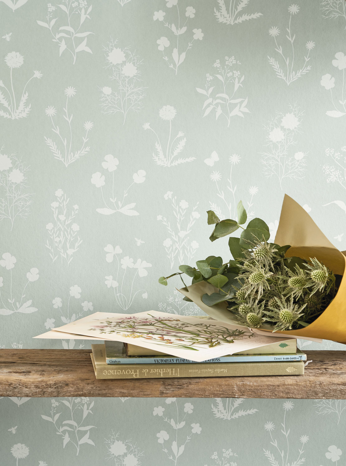 Papier peint Plante Herbier vert d'eau - Gardens de Casadéco AMB3 | Réf. GADN87627045