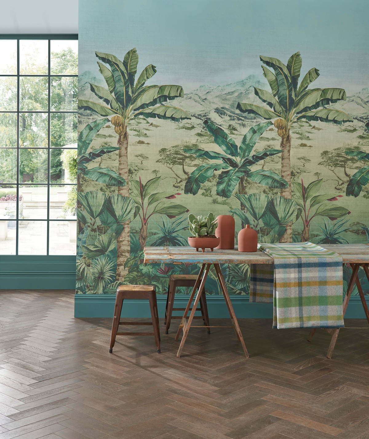 Papier peint panoramique Jungle Martinique Leaf Green - Empyrea d'Osborne & Little | Réf. OSB-W7615-01