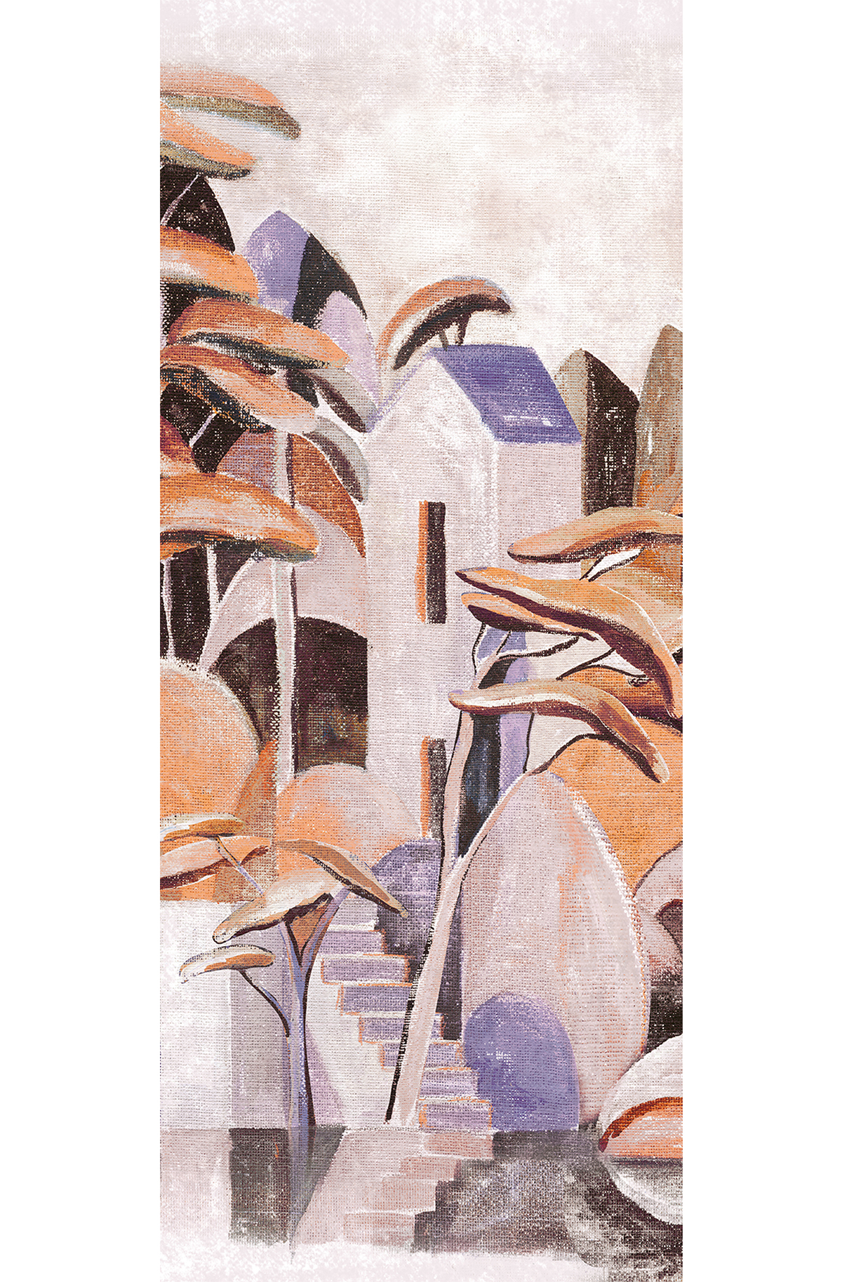 Papier peint panoramique Arbre Stylisé Cerreto violet - C H260 - Wall Designs IV de Masureel | Réf. MAS-DG4ILA3043-260