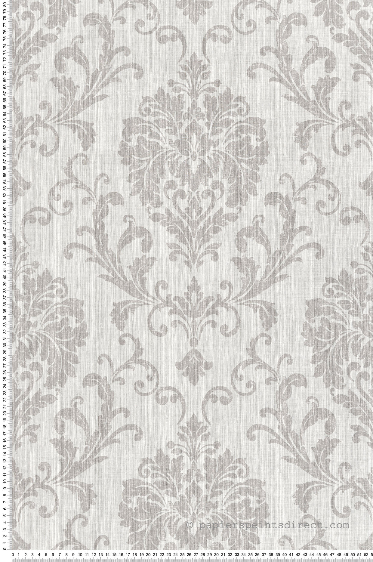 Papier peint Damassé Baroque Lin gris ombre - Rêverie de Montecolino | Réf. MC-IC2001