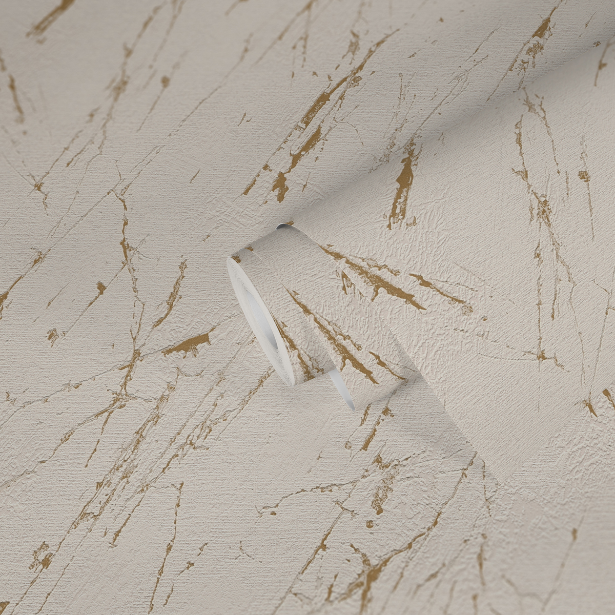 Papier peint Marbre Abstrait écru doré - Casual Living d'A.S. Création AMB5| Réf. AS-393364