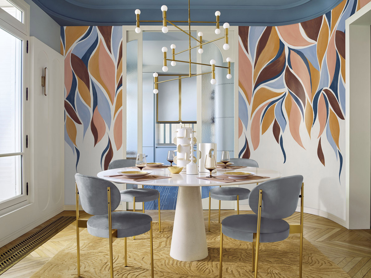 Papier peint panoramique Feuille Gracilis ambre blush - Panoramas 3 de Casamance | Réf. CAS-76370814