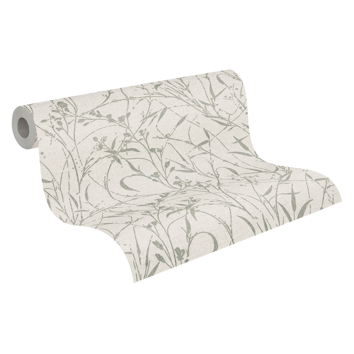 Papier peint Botanique Feuillage blanc cassé argenté - Vibes & Styles d'A.S. Création AMB7| Réf. AS-790044