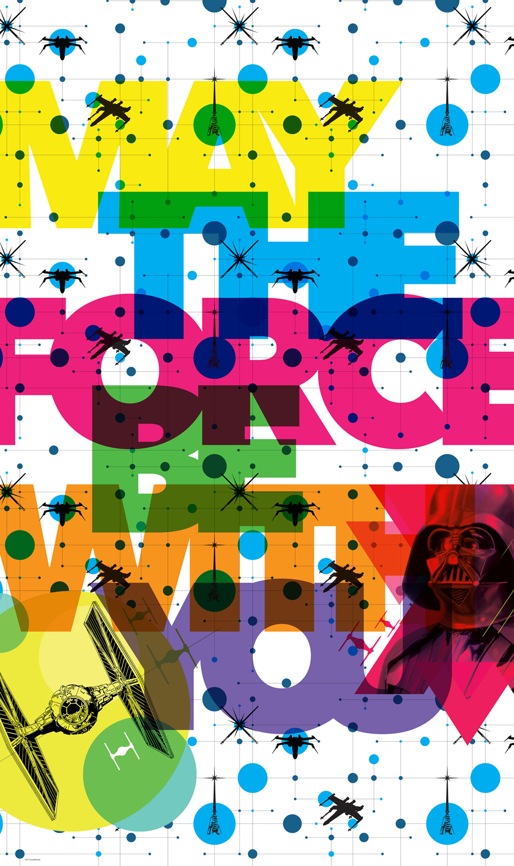 Star Wars Pop Neon Geometrics Vader- Papier peint XXL Komar