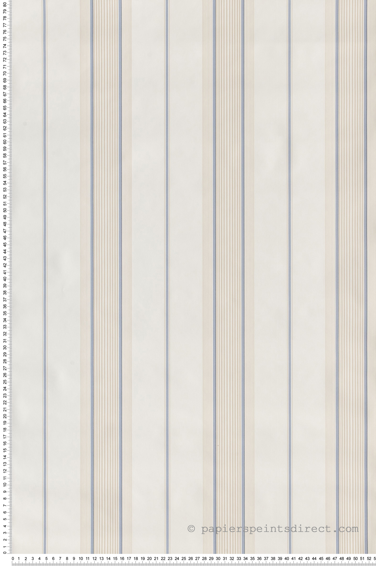 Papier Peint Rayures fines irrégulières bleu-beige - Jeux de rayures 2 de Lutèce | Réf. LTC-G67573