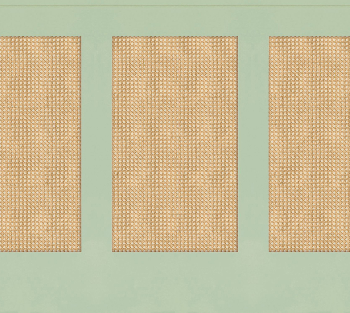 Papier peint Soubassement Cannage en Rotin M vert d'eau - Reliefs de Casélio | Réf. RLF106397007