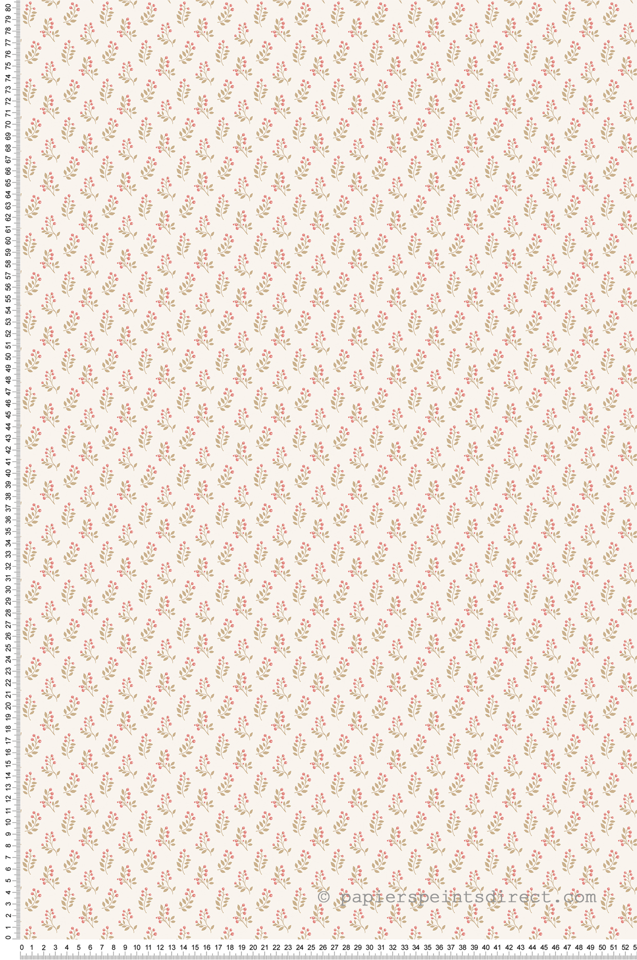 Papier peint Fleur Bourgeon beige rouge - Mini Prints de Lutèce | Réf. LTC-G56709