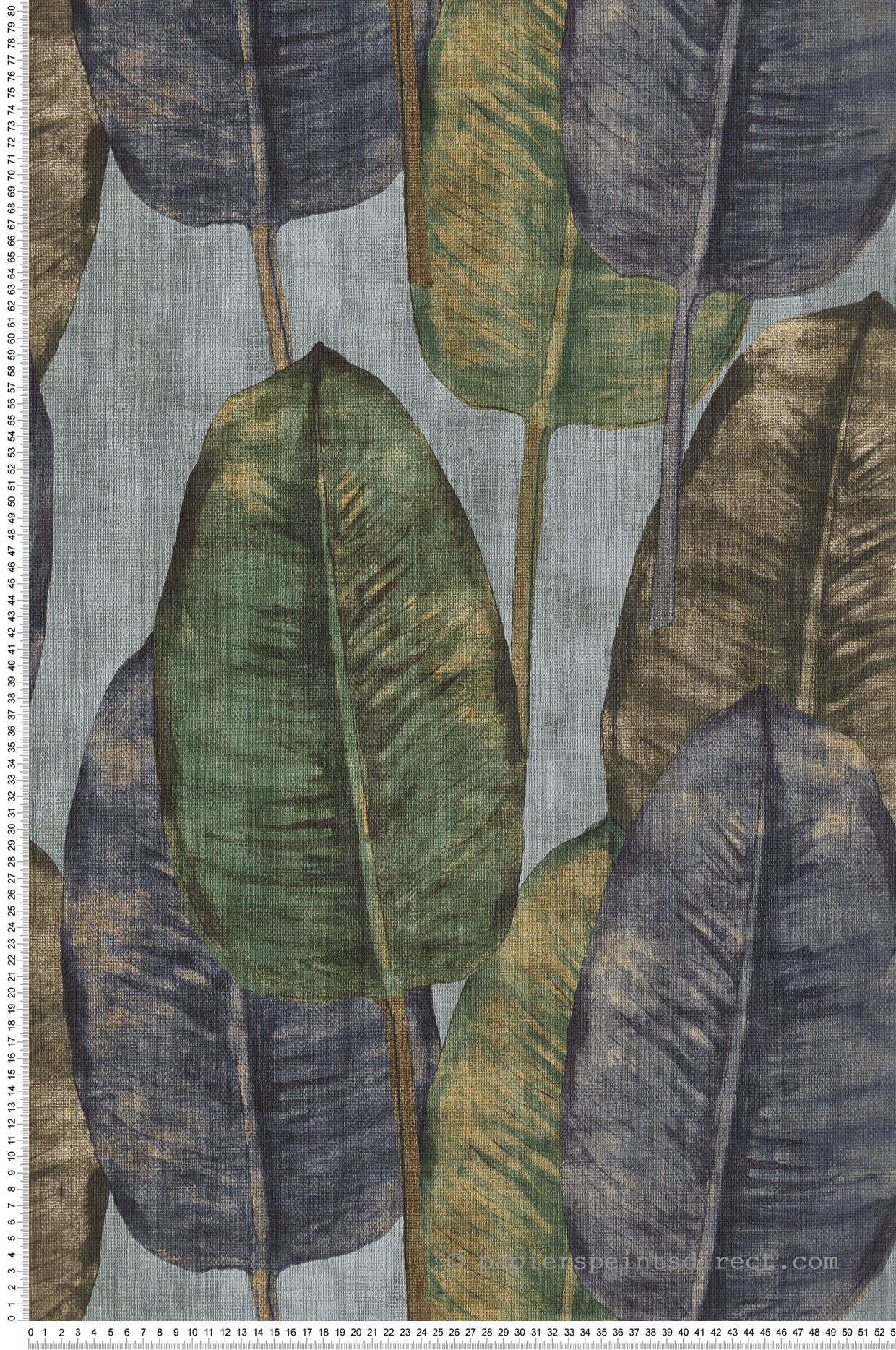 Papier peint Feuille de Bananier bleu vert - Maori de Montecolino | Réf. MC-TA25083
