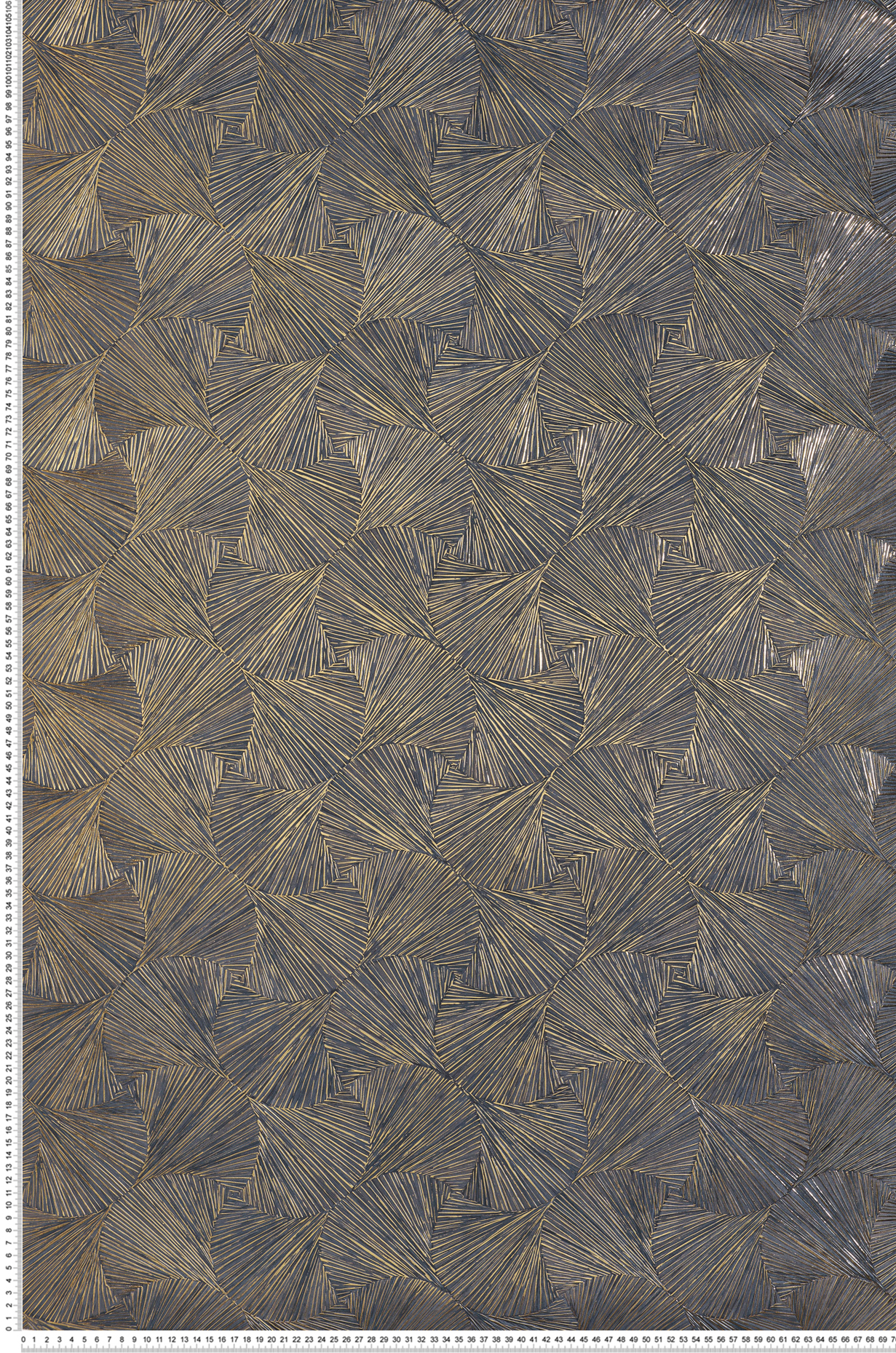 Papier peint Ecaille Végétale Songket bleu orage doré - Nature Précieuse de Casamance | Réf. CAS-76522752