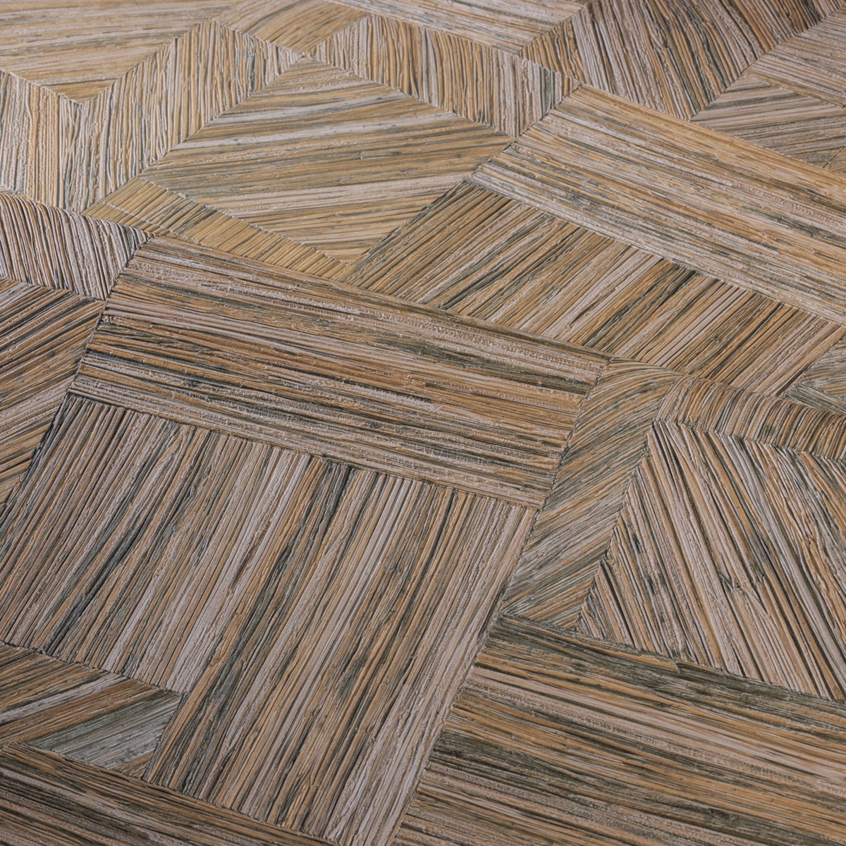 Papier peint Marqueterie Paille Imbrication sépia - Nature sur Mesure de Casamance | Réf. CAS-76892038