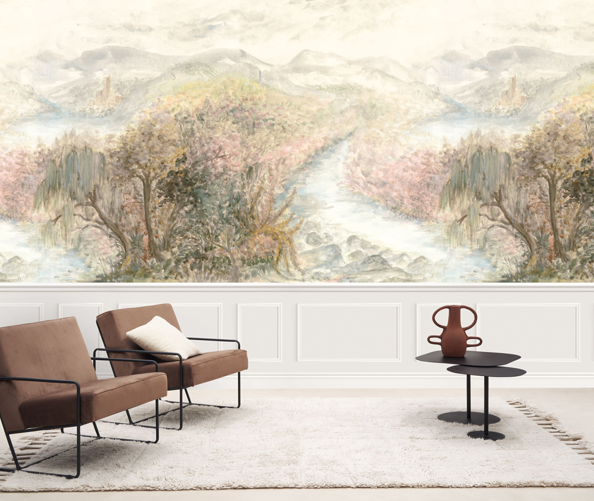 Papier peint panoramique Horizon Ruisseau de Joie S rose 300X250 - Wonderwalls 2 de Casadéco | Réf. WDWD200124107