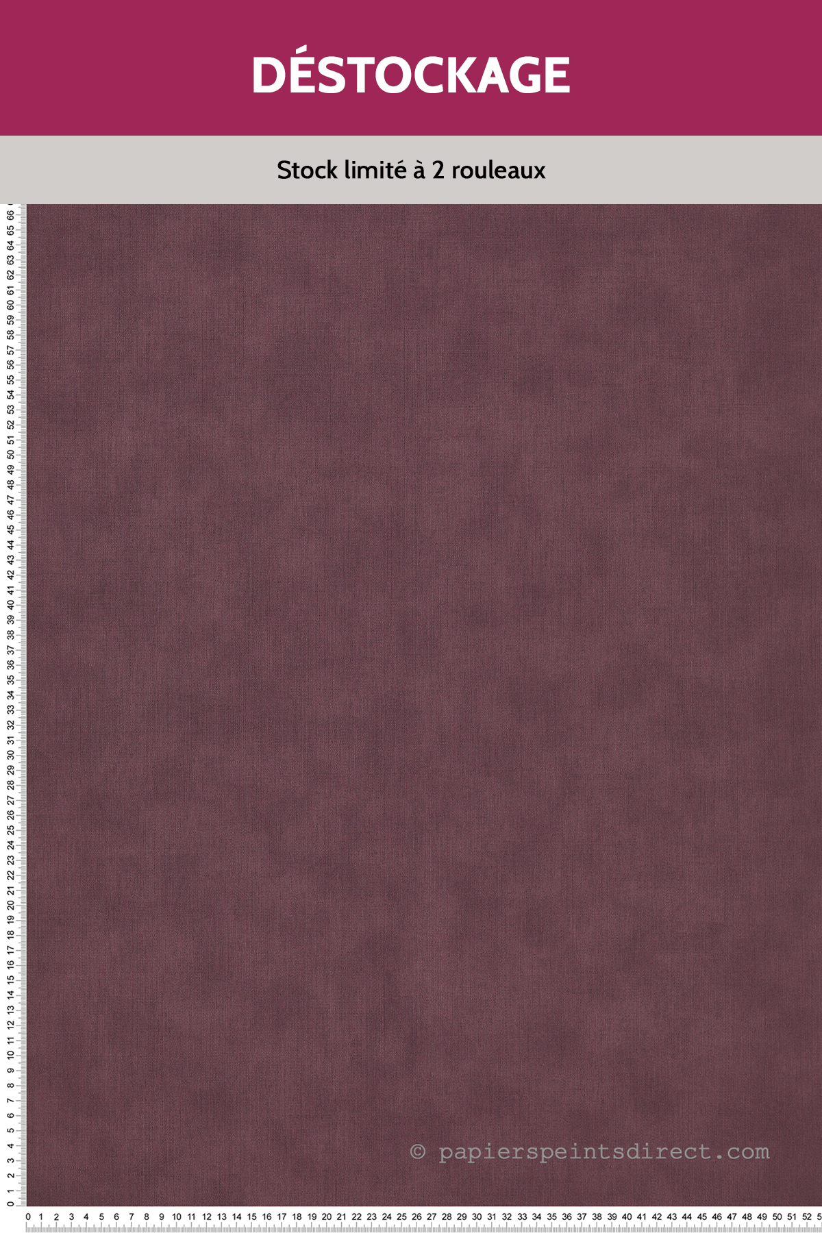Papier Peint Destockage - Faux uni Toile prune - Lagos