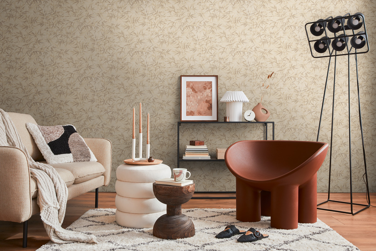 Papier peint Feuillage Bambou sable argenté - History of Art 2 d'AS Création | Réf. AS-790463