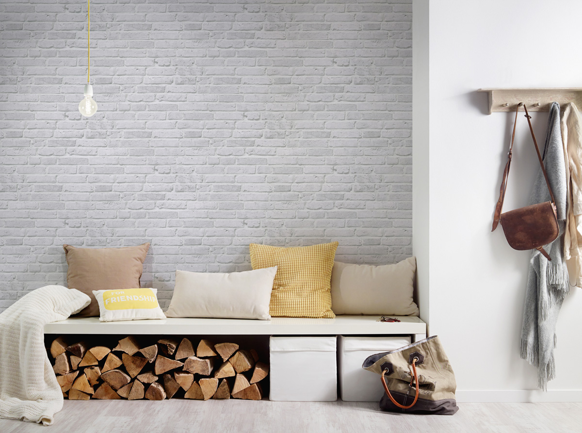 Papier peint Briques gris clair - Elements 2 d'A.S. Création AMB4 | Réf. AS-942832