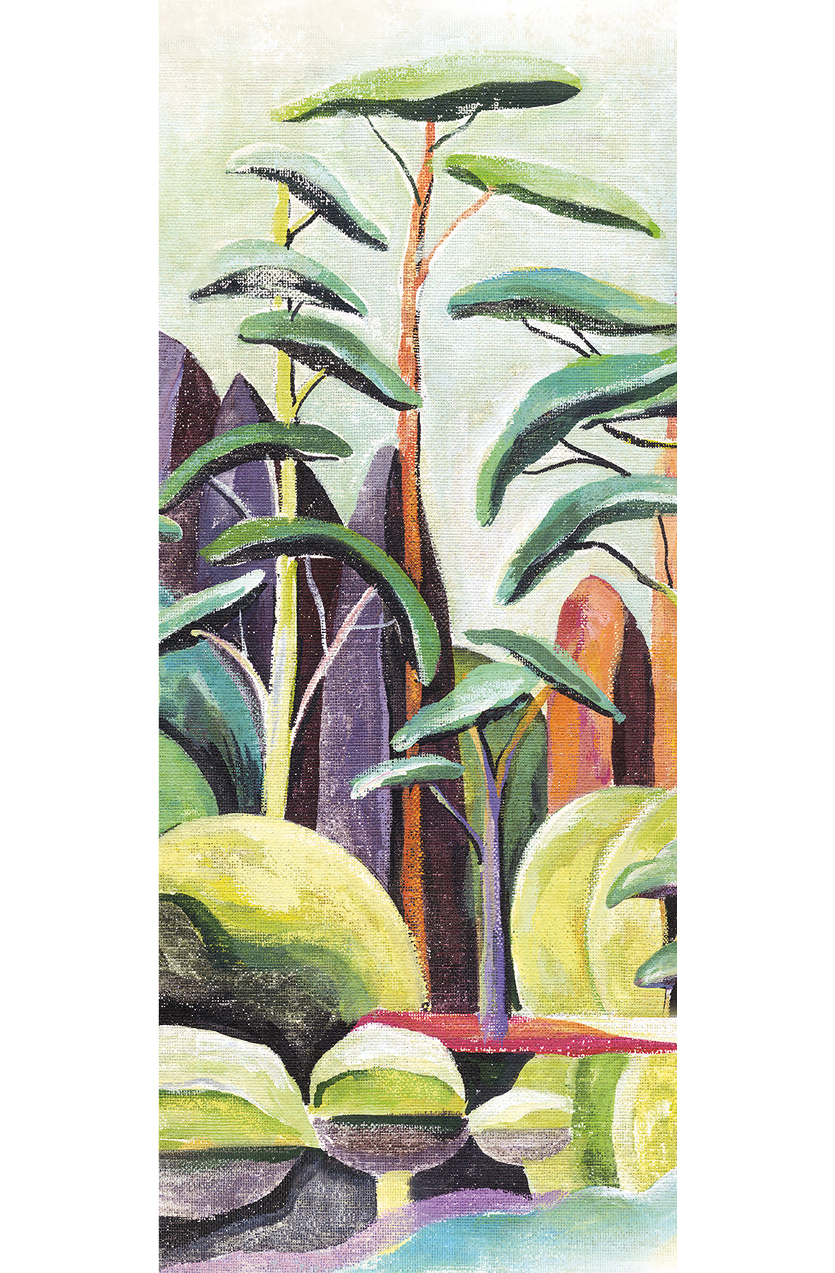 Papier peint panoramique Arbre Stylisé Cerreto multicolore - A H260 - Wall Designs IV de Masureel | Réf. MAS-DG4ILA3011-260