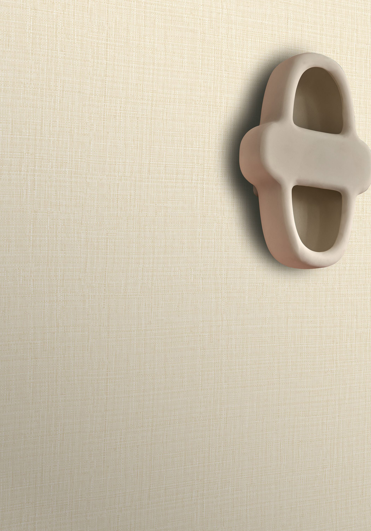 Papier peint Uni Tissé Sierra ivoire - Palmadora de Casamance | Réf. CAS-76701732