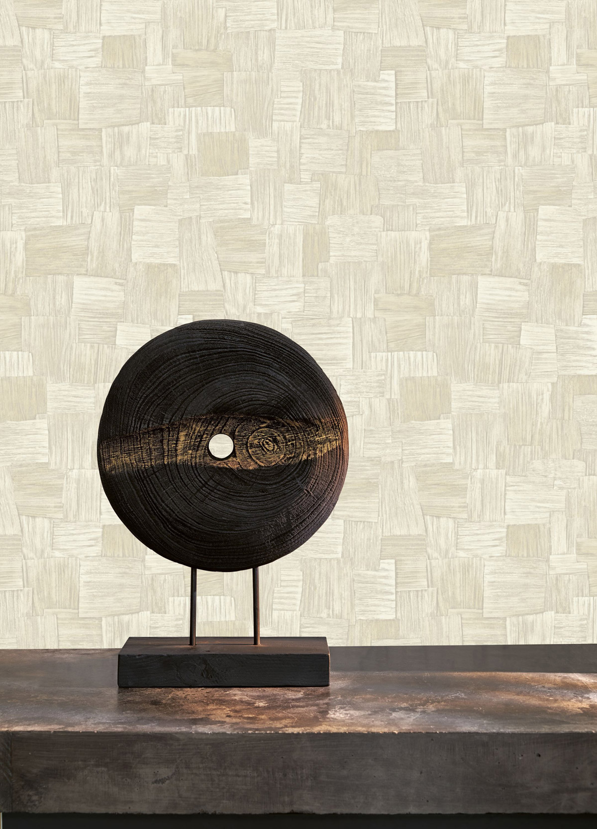 Papier peint Tisssage Ethnique Dura grège clair - Babylone de Casadéco | Réf. BBLN89741105