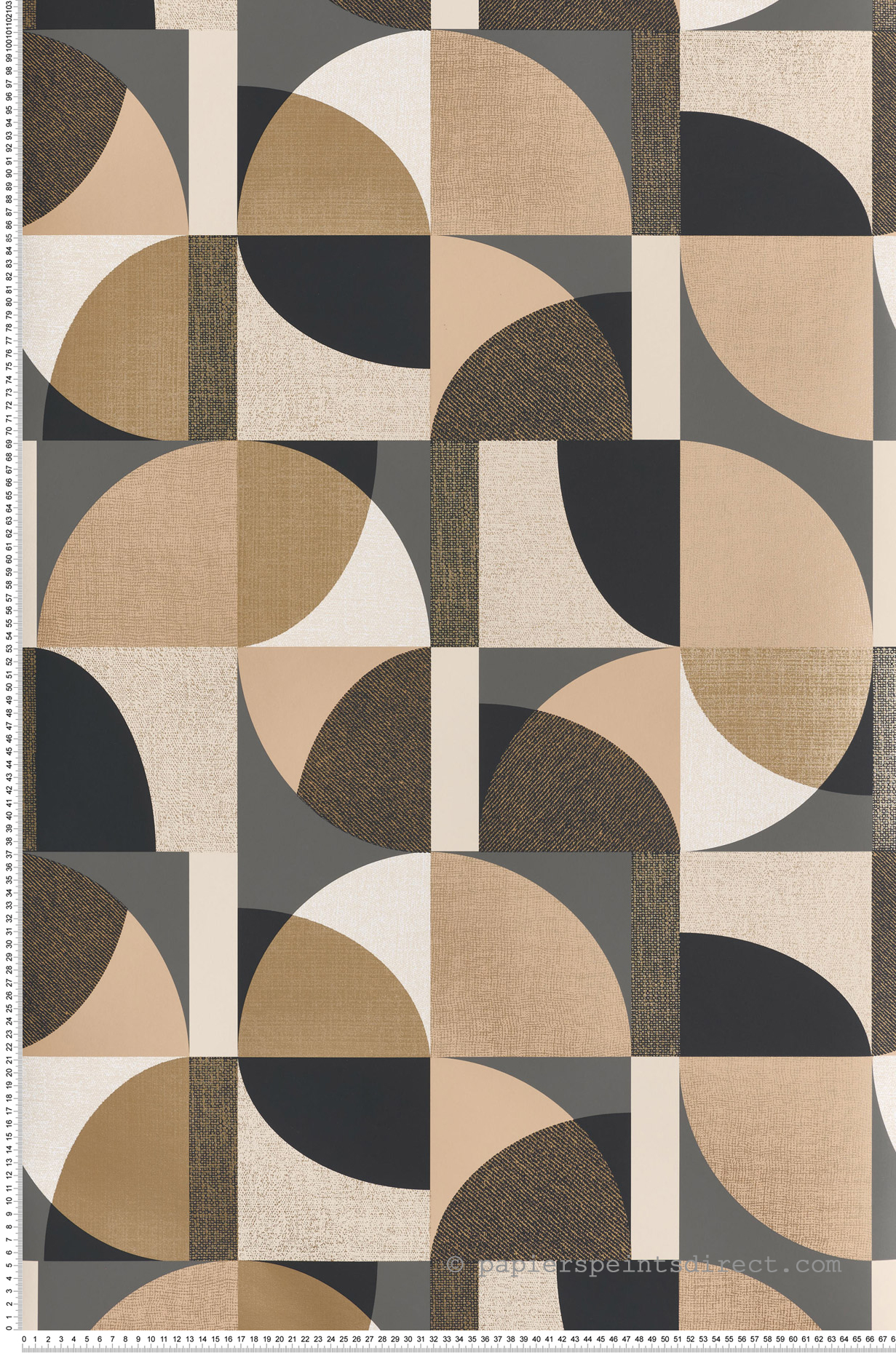 Papier peint Géométrie Barillet anthracite doré - Faubourg des Lumières de Casamance | Réf. CAS-76260814