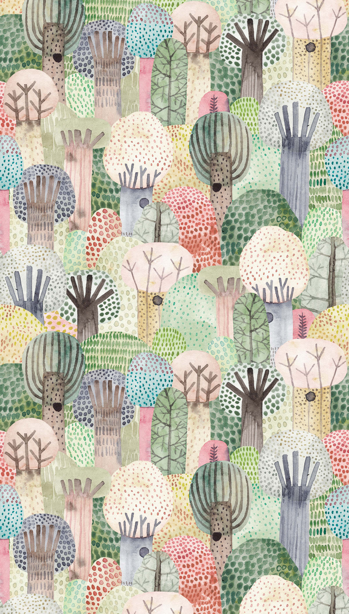 Papier peint panoramique Arbre Enfantin multicouleurs - The Wall 3 d'A.S. Création | Réf. AS-398611