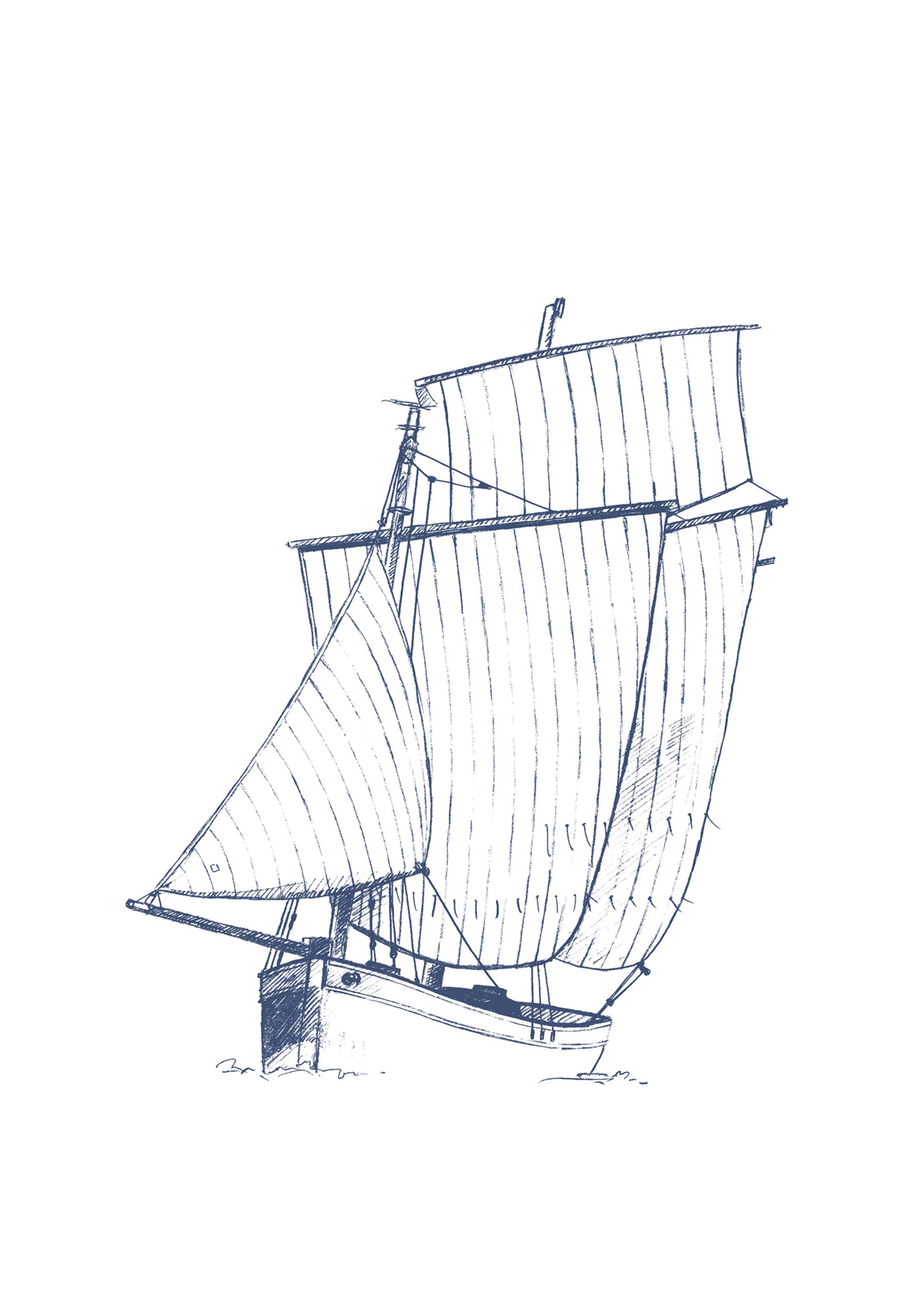 Affiche Tribord 50x70 bleu marine - Seaside de Casadéco | Réf. SEAS201606004