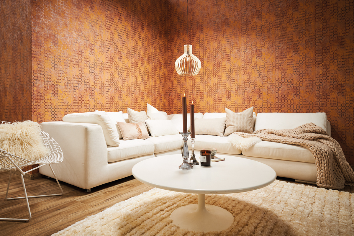 Papier peint Géométrique Urban Grace rouille - New Walls d'AS Création | Réf. SP15290