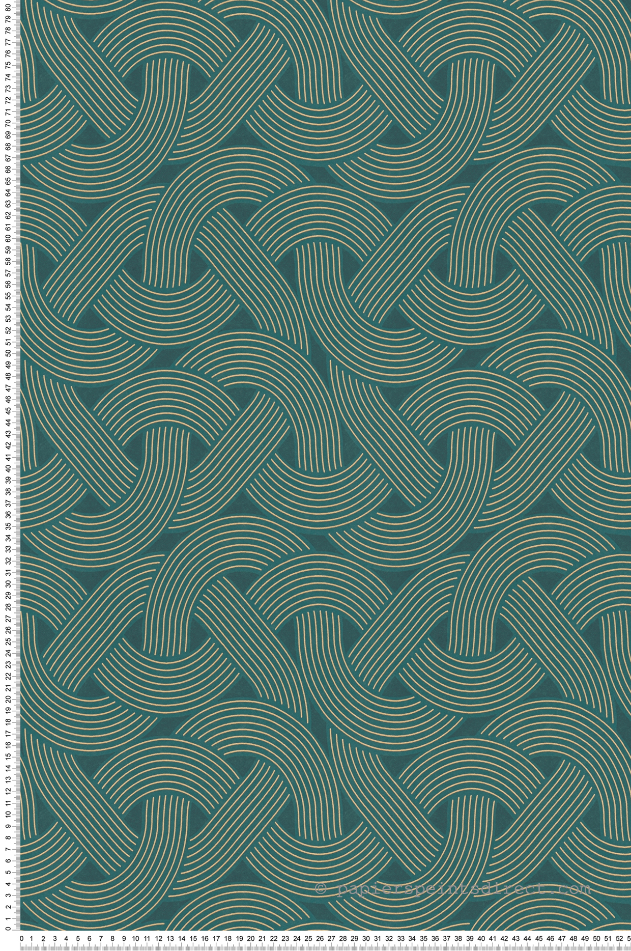 Papier peint Graphique Noeud Corde bleu canard doré - Arcade d'Architects Paper | Réf. 39175-3