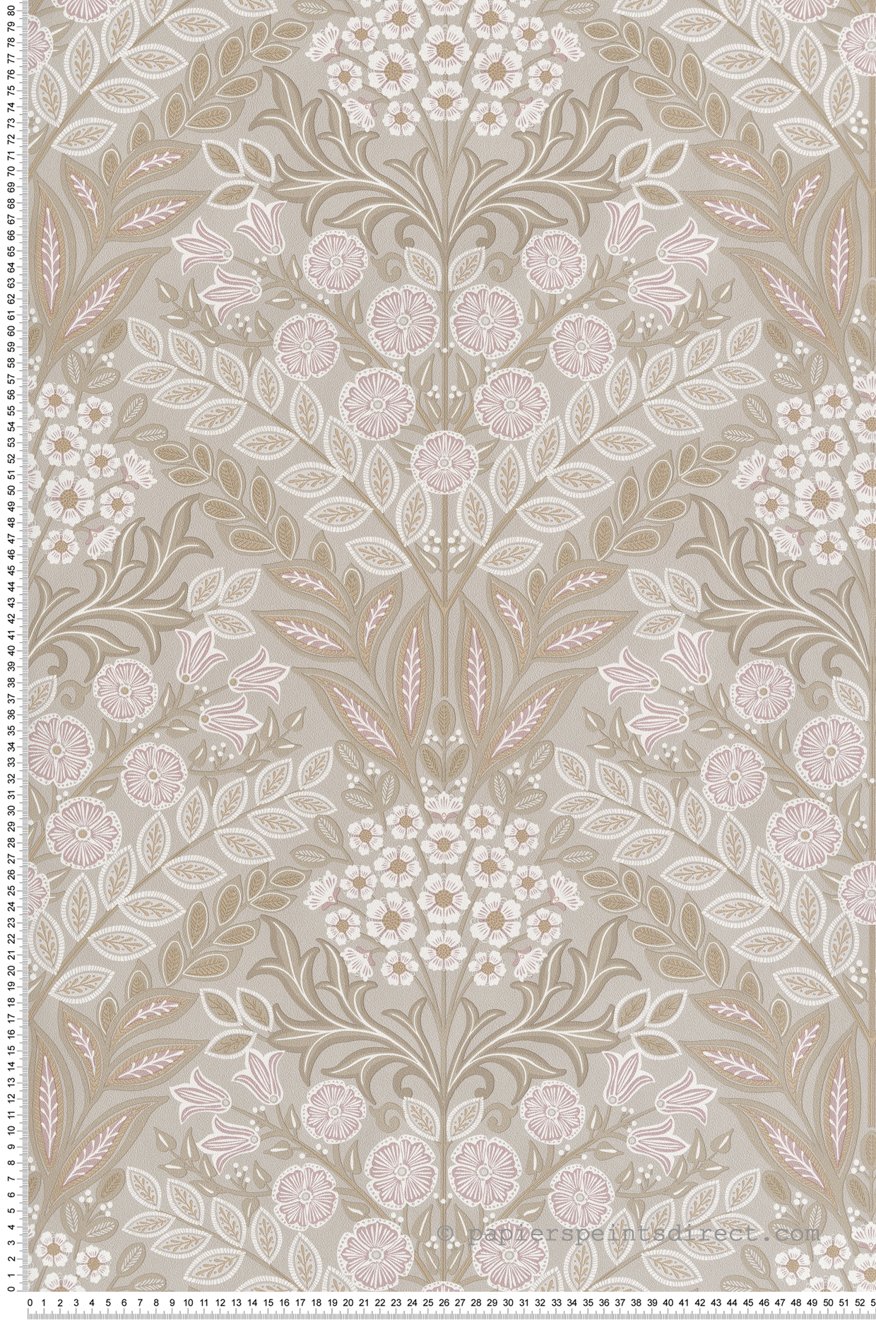 Papier peint Médaillons Fleuris gris taupe - Rêverie de Montecolino | Réf. MC-IC2116