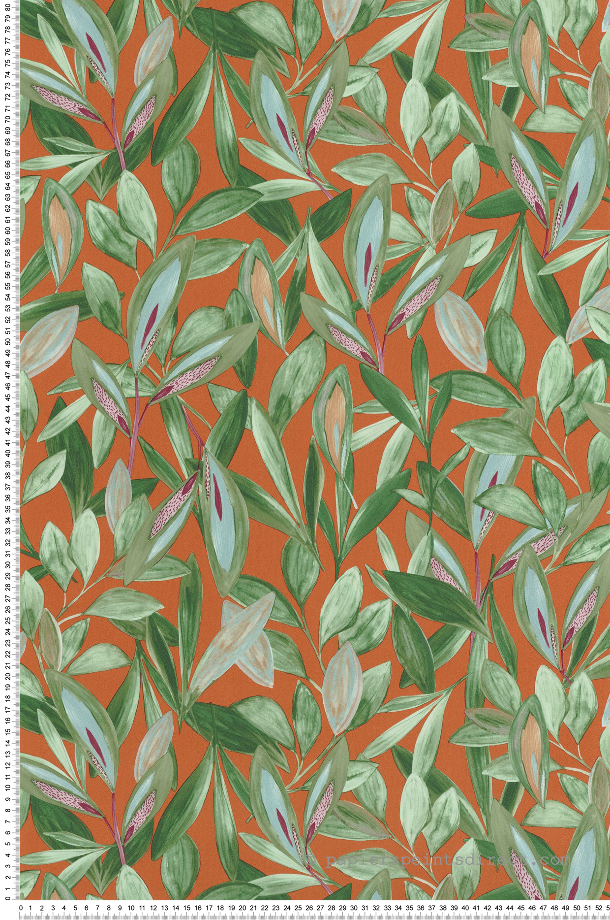 Papier peint Feuillage Jungle Hojas vert orange - Nicaragua de Casadéco | Réf. NICA85973313