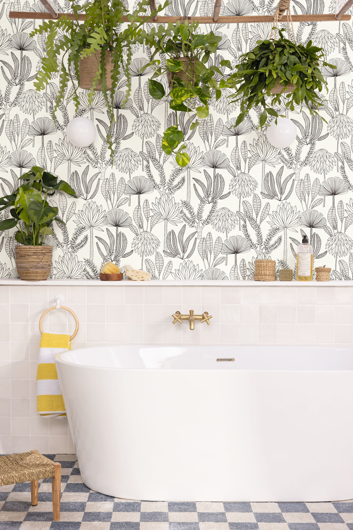 Papier peint Feuillages Jungle Bali noir et blanc - Stay Wild de Casélio | Réf. WILD104930981