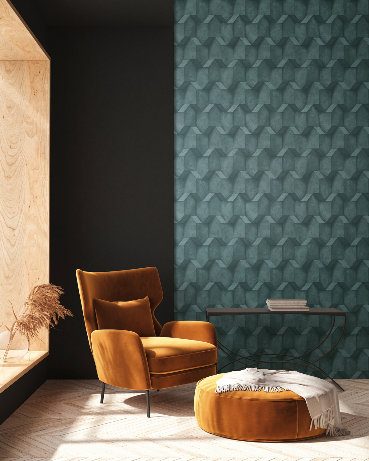 Papier peint 3D Concrete bleu - The BOS d'A.S. Création | Réf. AS-388271