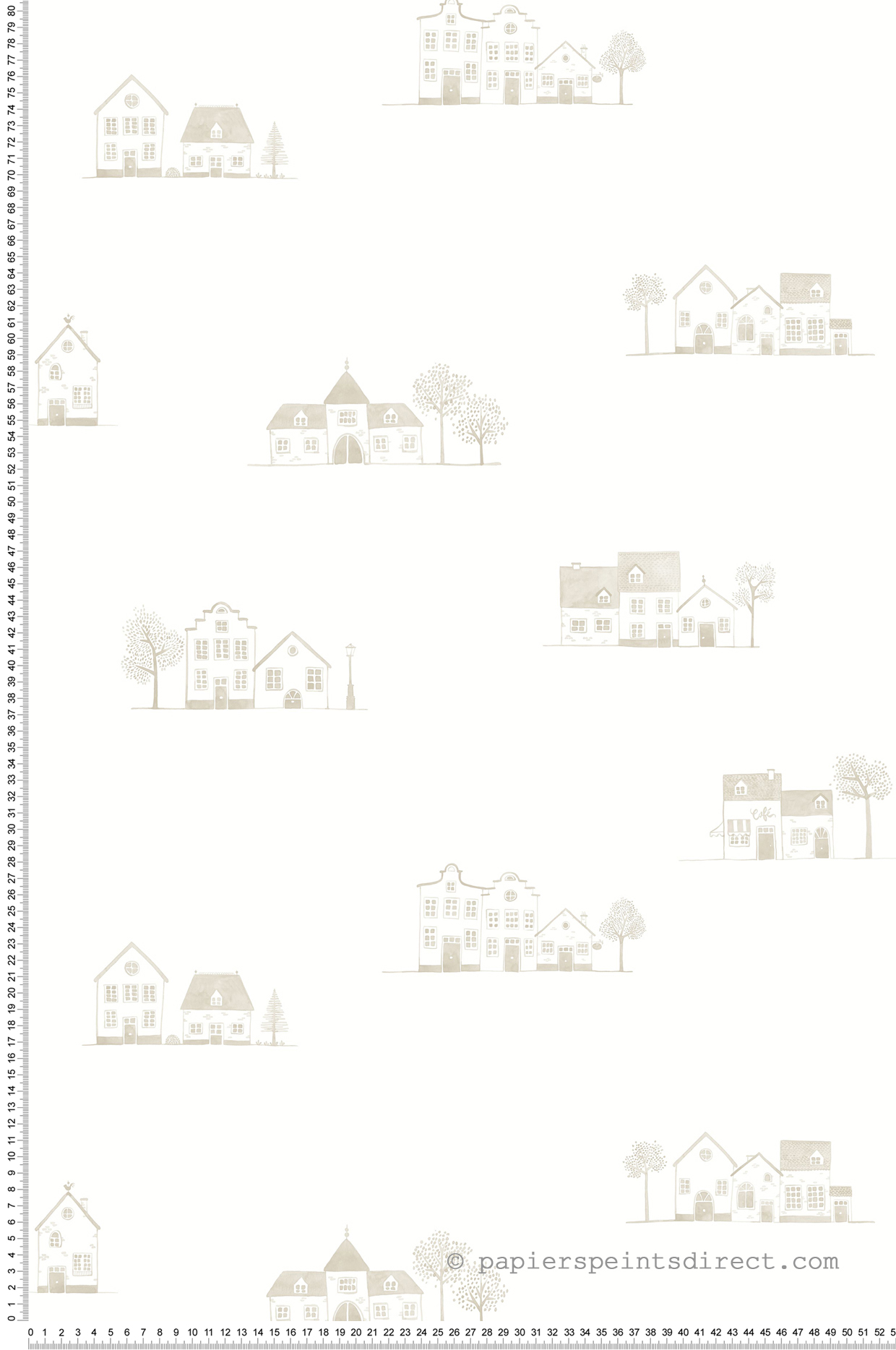 Papier peint Maison Walk in the Village lin - Once Upon A Time 2 de Casadéco | Réf. OUTD200841221