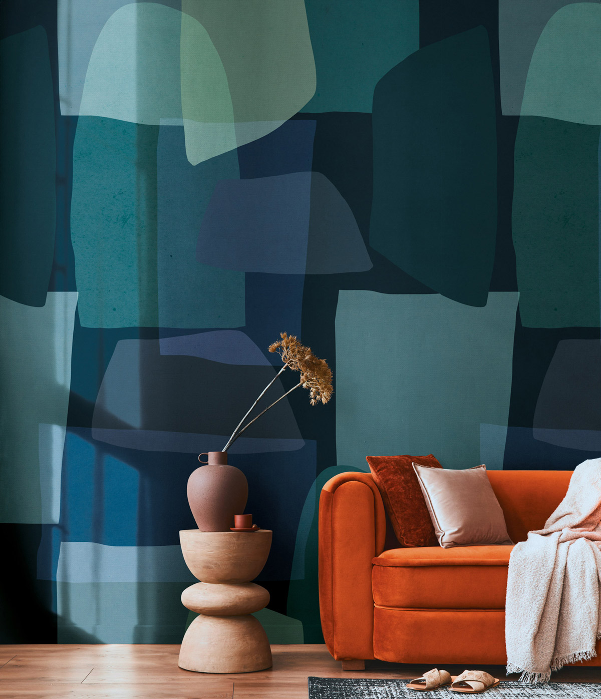 Papier peint panoramique Géométrique Forme bleu - Anna D'Andrea d'A.S. Création | Réf. 782061