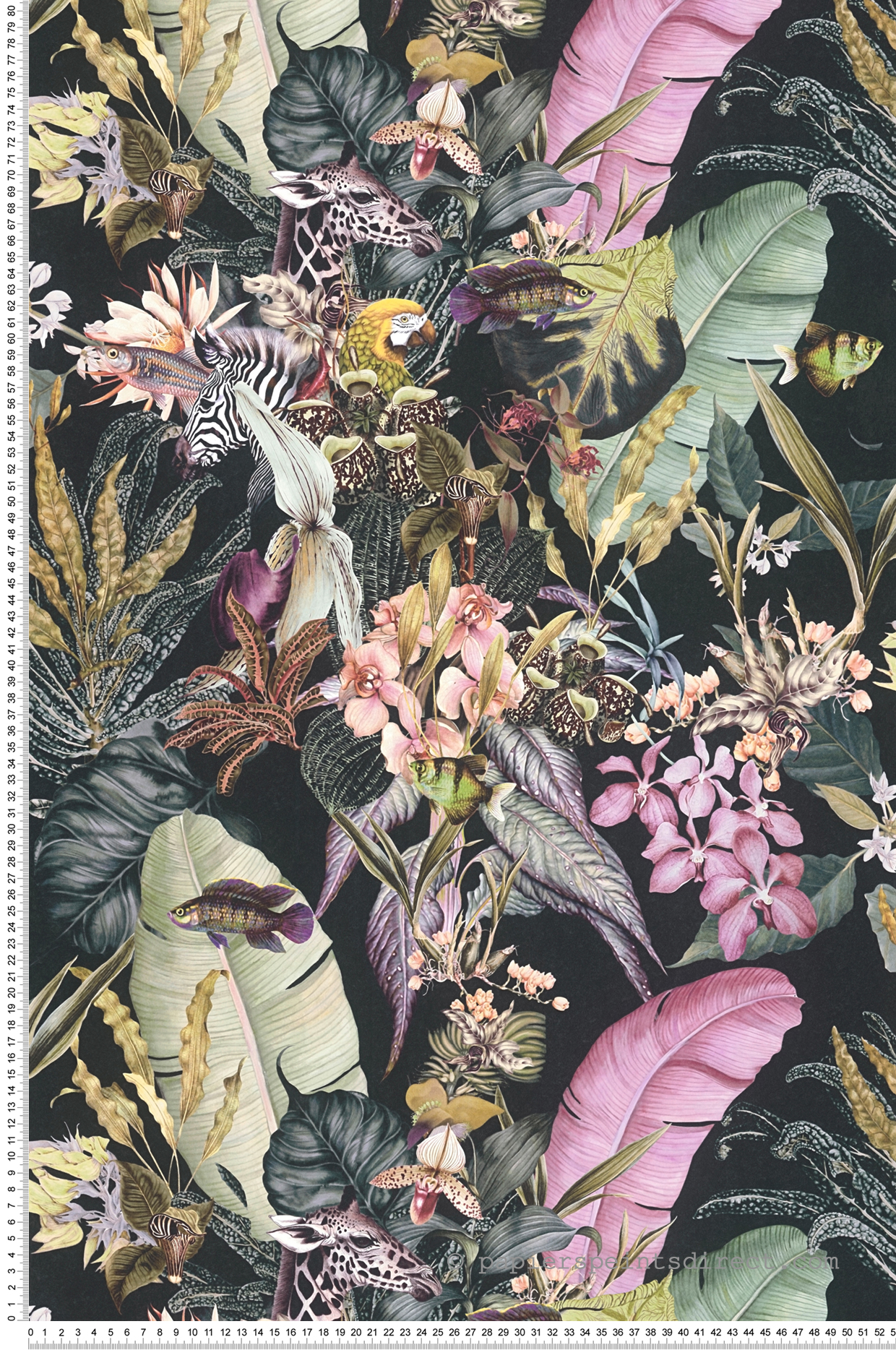 Papier peint Tropical et Animaux noir - Dream Flowery de Architects Paper | Réf. 38176-1