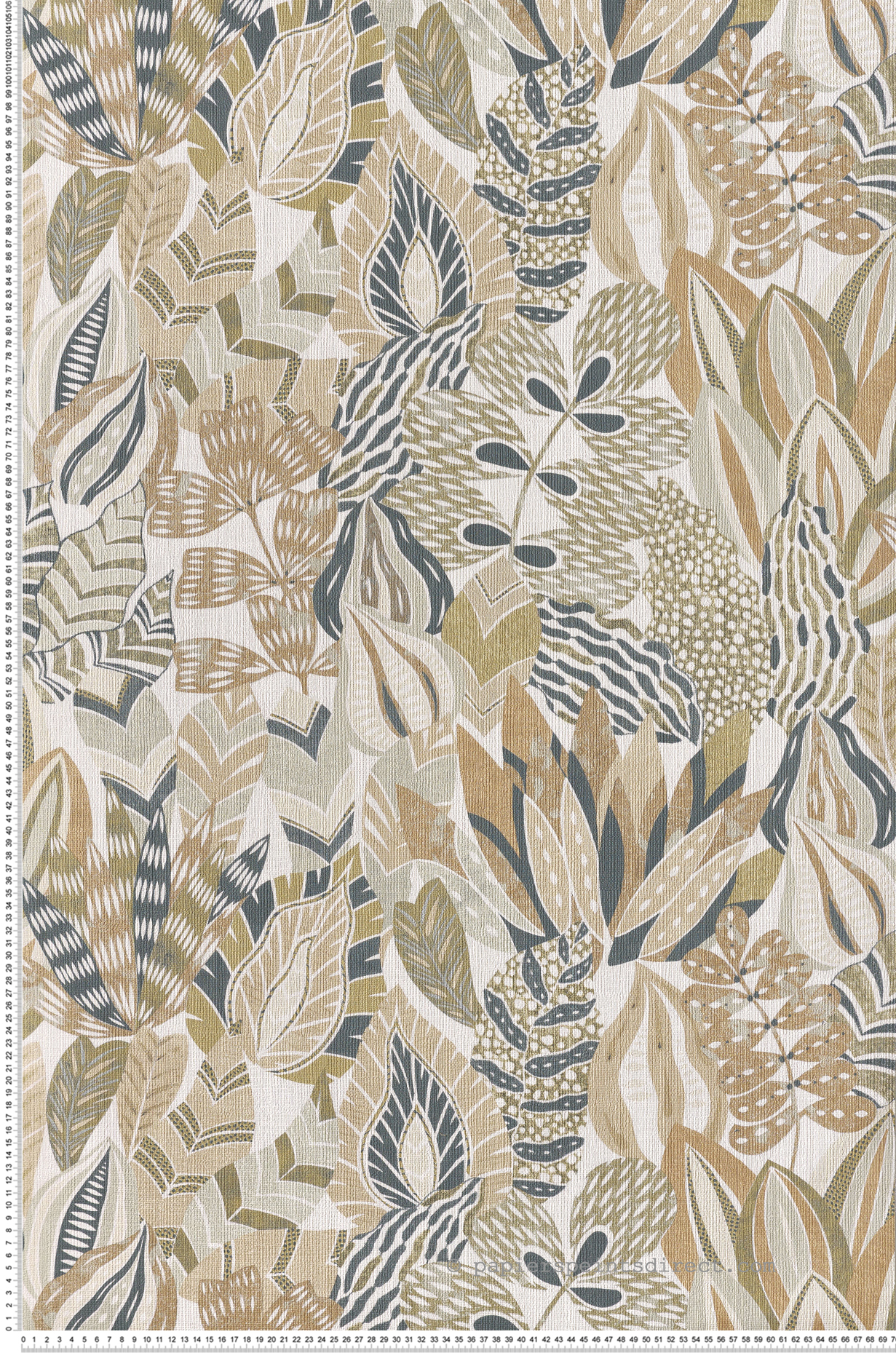 Papier peint Jardin Alfabia vert bleu - Palmadora de Casamance | Réf. CAS-76691222