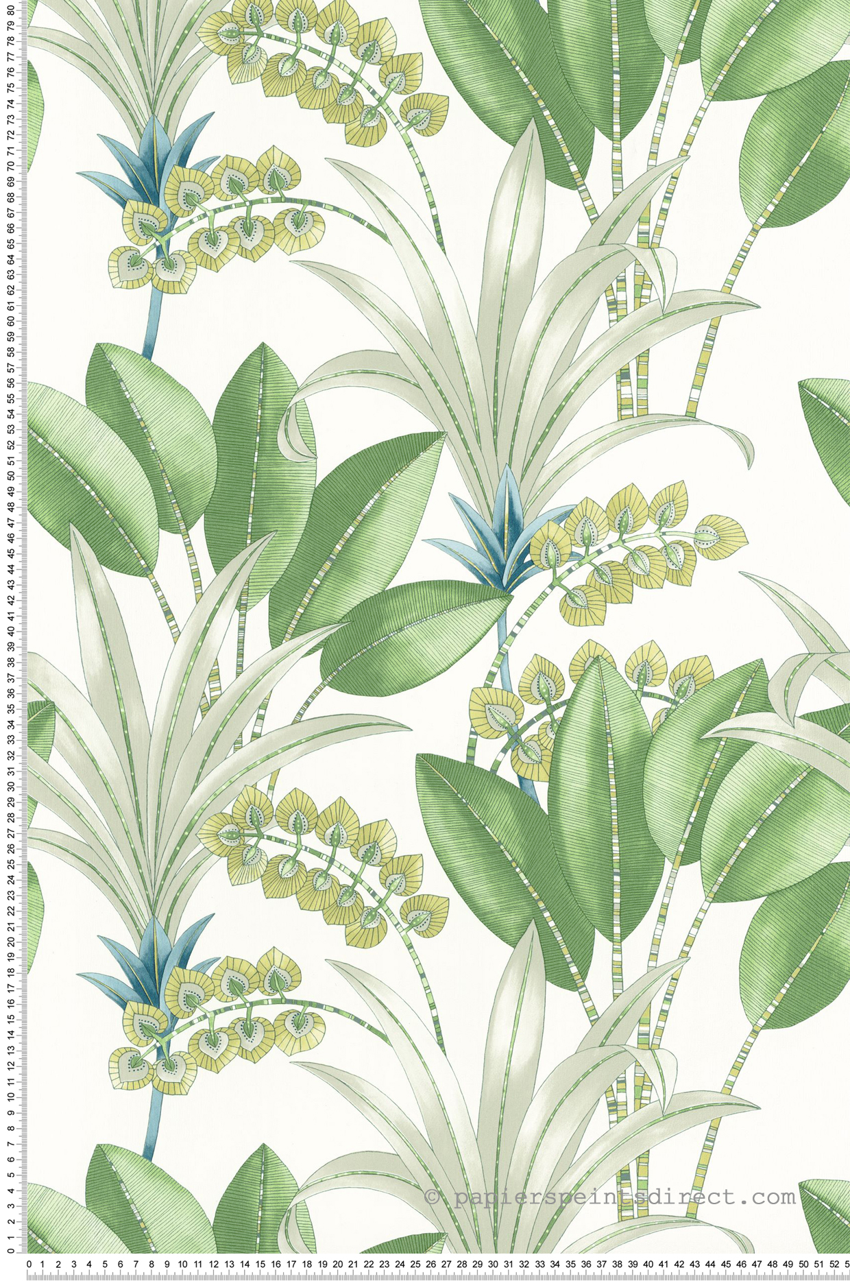 Papier peint Jungle Palma vert bleu - Nicaragua de Casadéco | Réf. NICA86417353