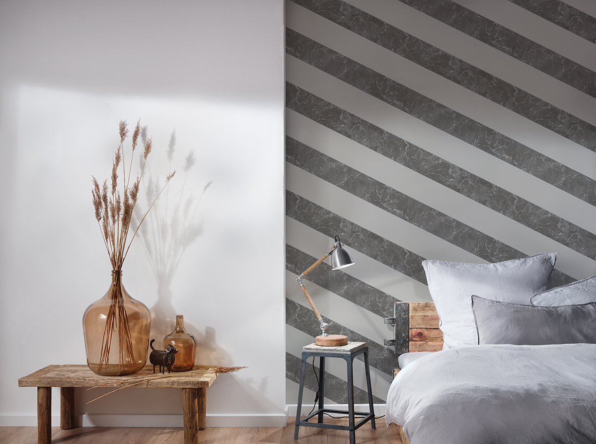 Papier peint Marbre Rayure gris - Change is good de Michalsky | AMB Réf. MC-37992-2