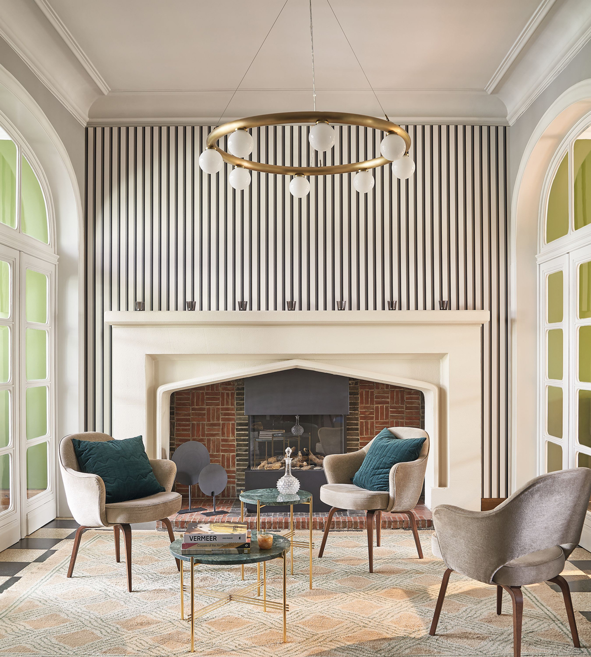 Papier peint Rayure Country Club noir argenté - Derby de Casadéco | Réf. DERB89329286