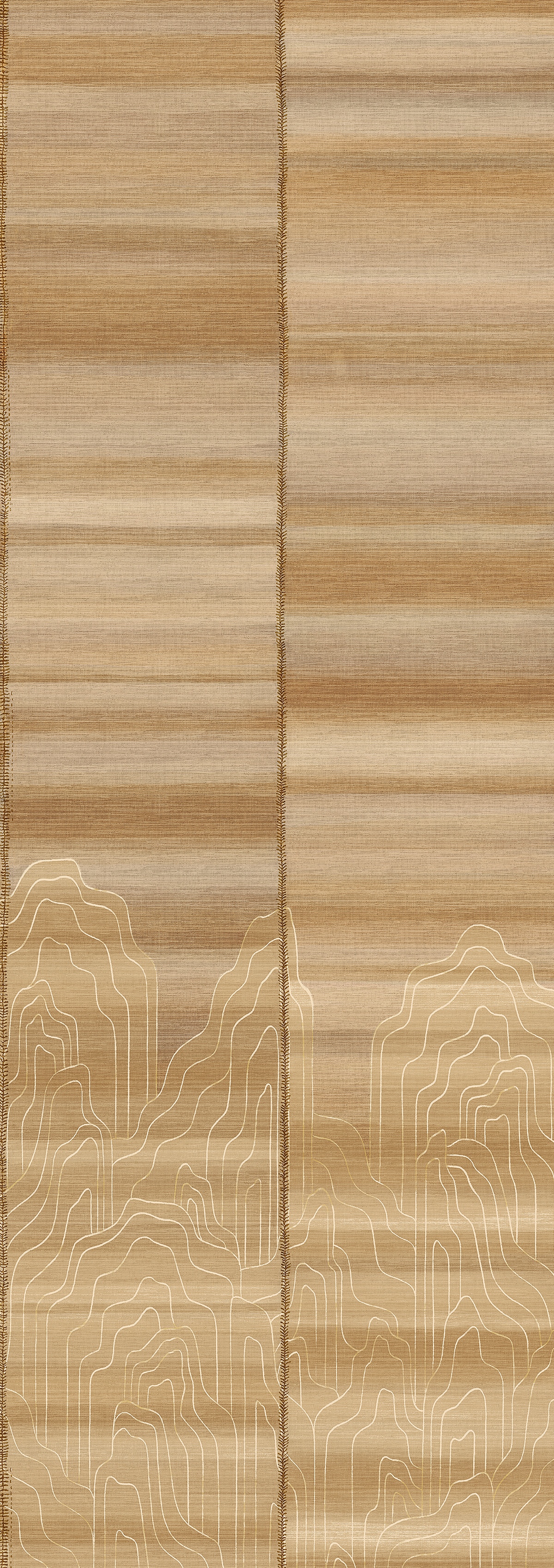 Papier peint panoramique Japonais Graphique Iwa beige - B H300 - Traces de Masureel | Réf. MAS-DGTRA8012-300