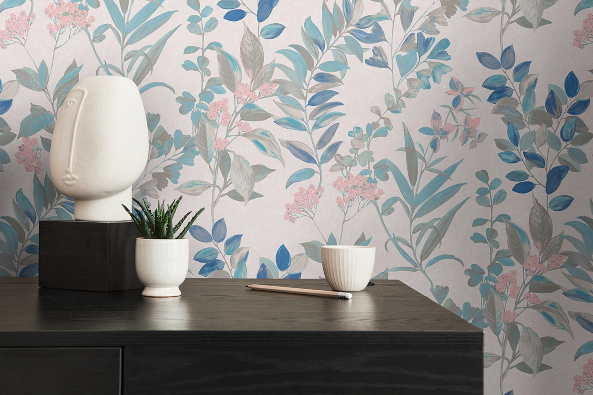 Papier peint Végétation Fleur bleu - Arcade d'Architects Paper AMB2 | Réf. 39171-2
