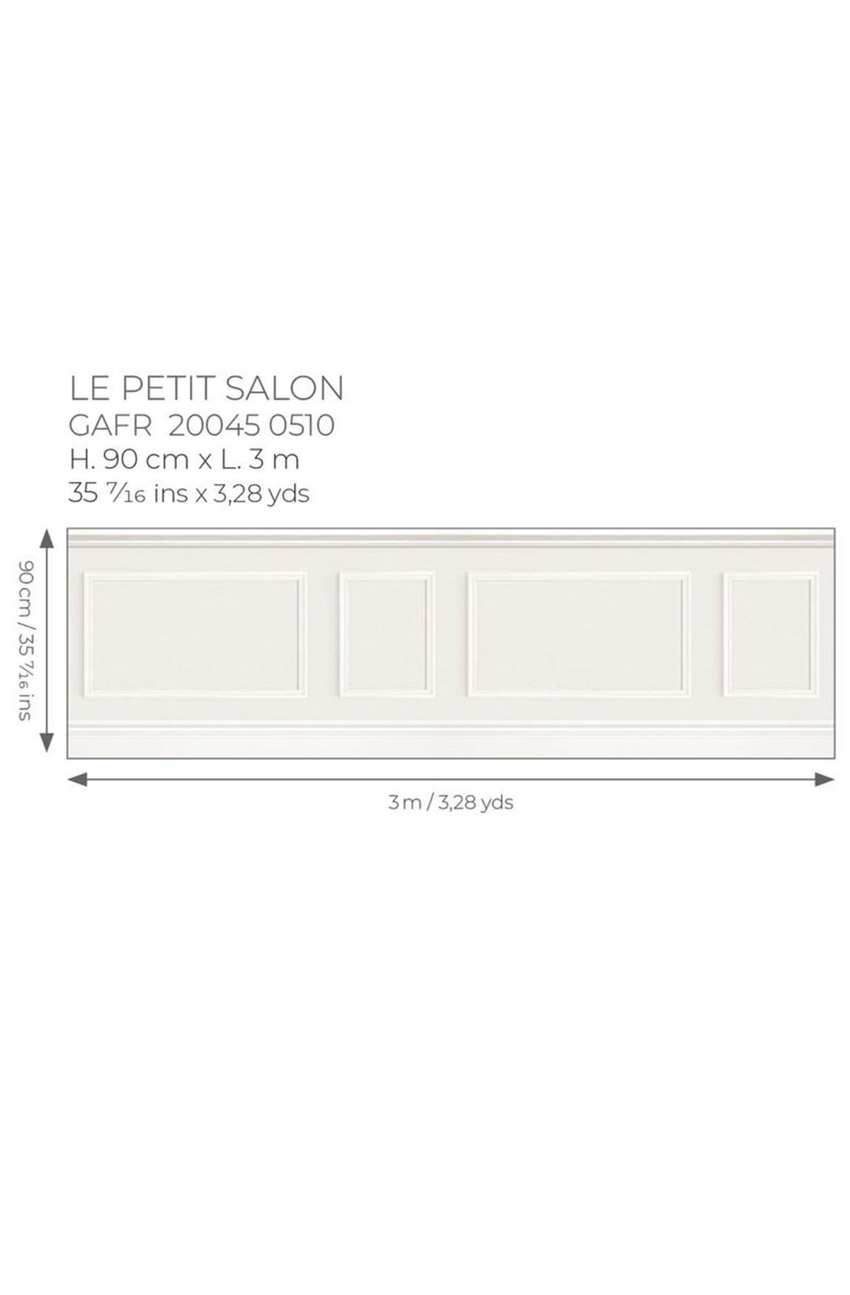 Papier peint Soubassement Moulure Petit Salon blanc - Galons et Frises de Casadéco AMB5| Réf. GAFR200450510