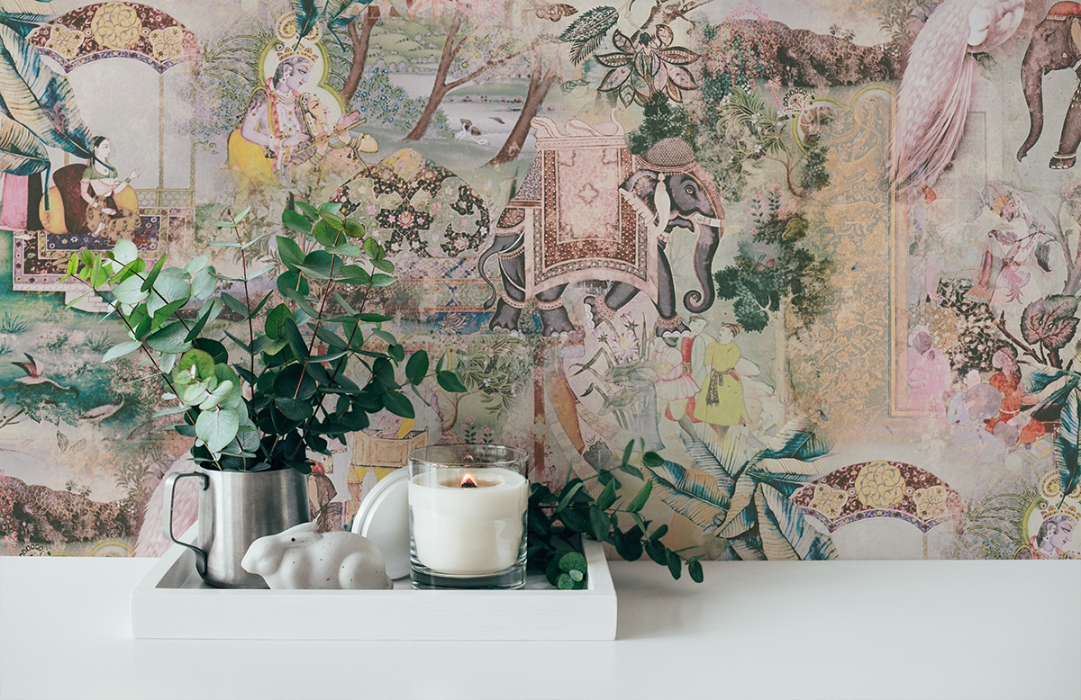 Papier peint Nature et Animaux Hindou vert - Dream Flowery de Architects Paper | AMB Réf. 38173-2