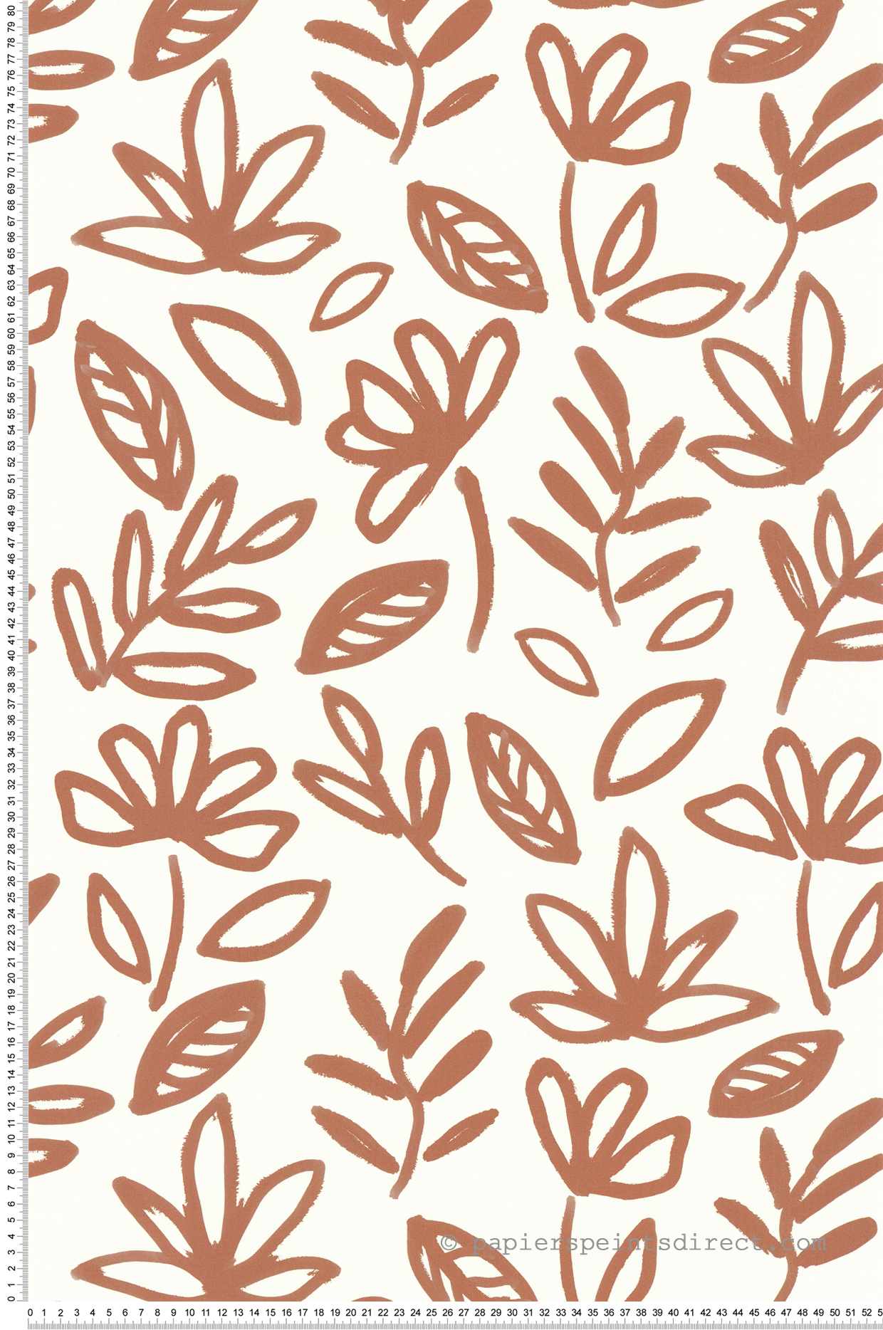 Papier peint Marguerites Peintes terracotta - Poésie de Lutèce | Réf. LTC-51253910