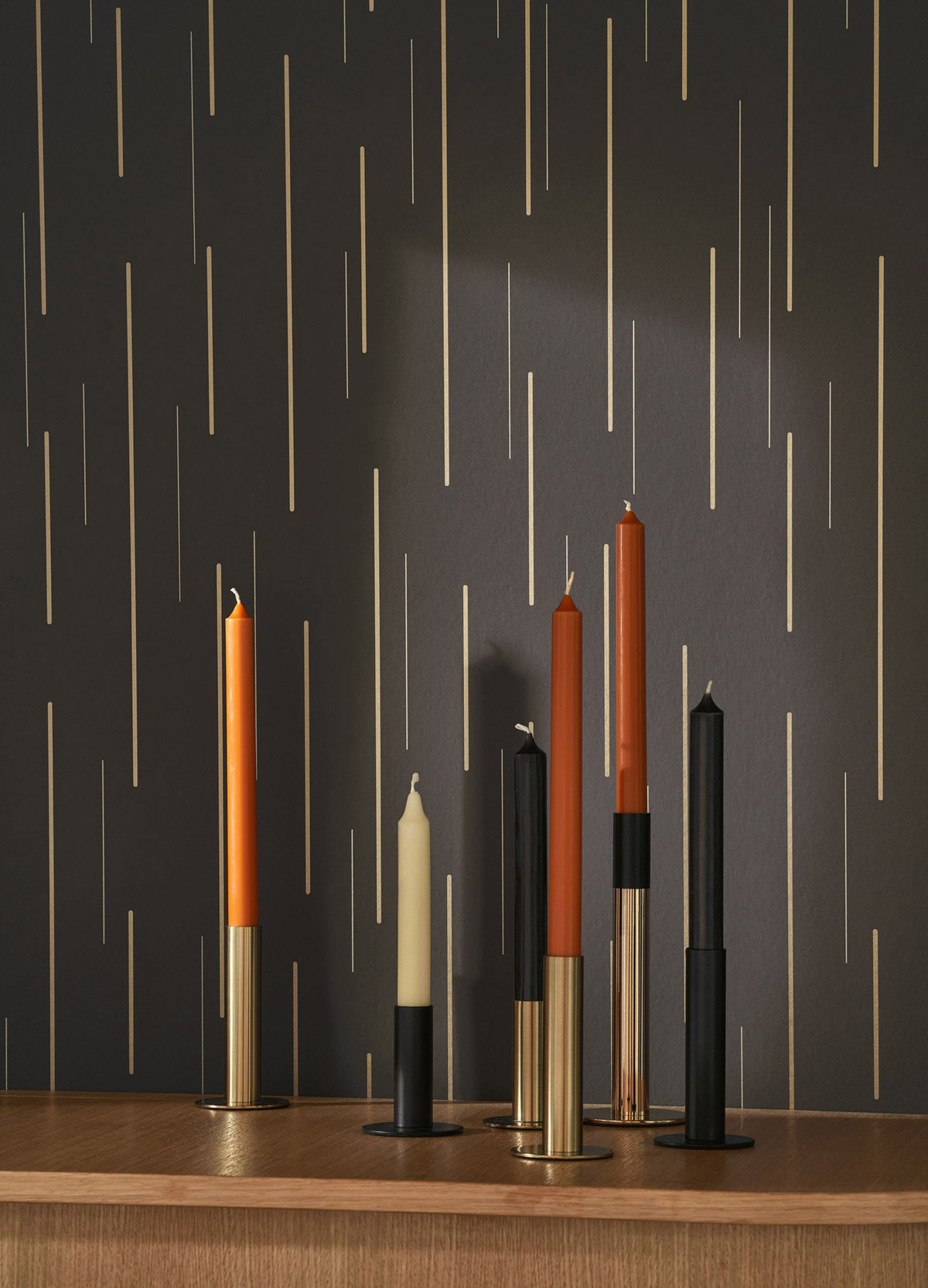 Papier peint Tracé Suspension Métallisé anthracite doré - Alchimie de Casadéco AMB2| Réf. ALMI89919078