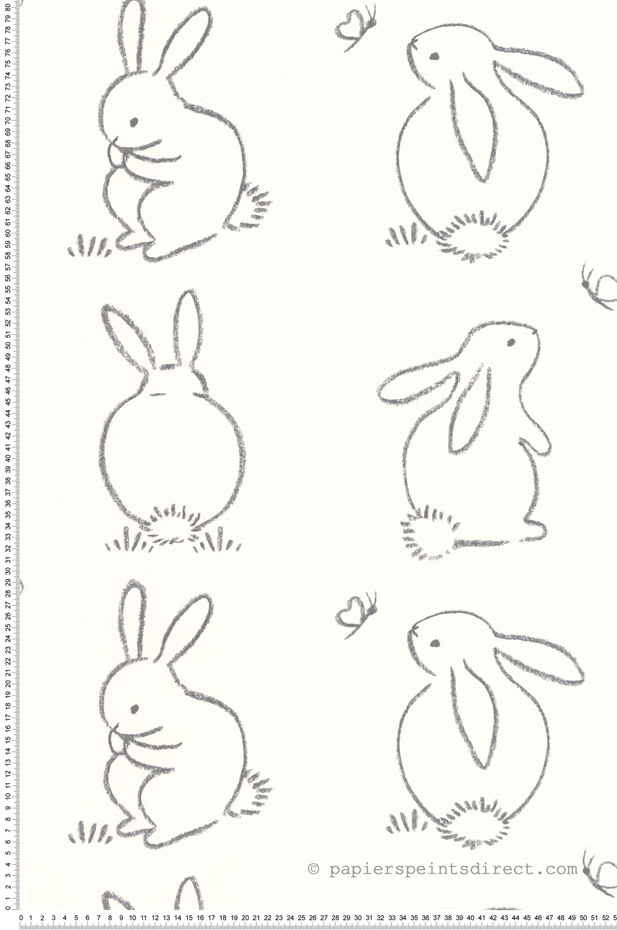 Papier peint Dessin Lapin noir graphite - Once Upon A Time de Casadéco | Réf. OUAT88389050