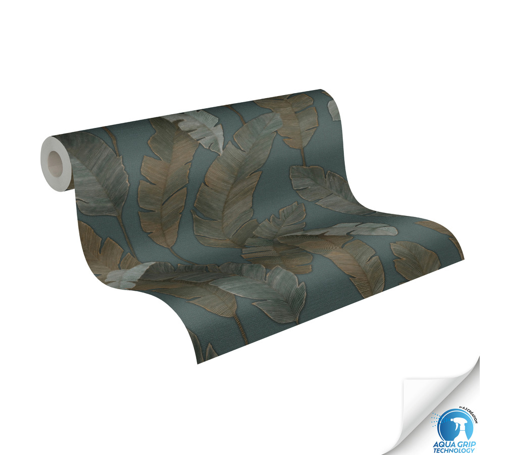 Papier peint préencollé Jungle Bananier Bali canard - Designdrop d'A.S. Création ROLL | Réf. AS-784531