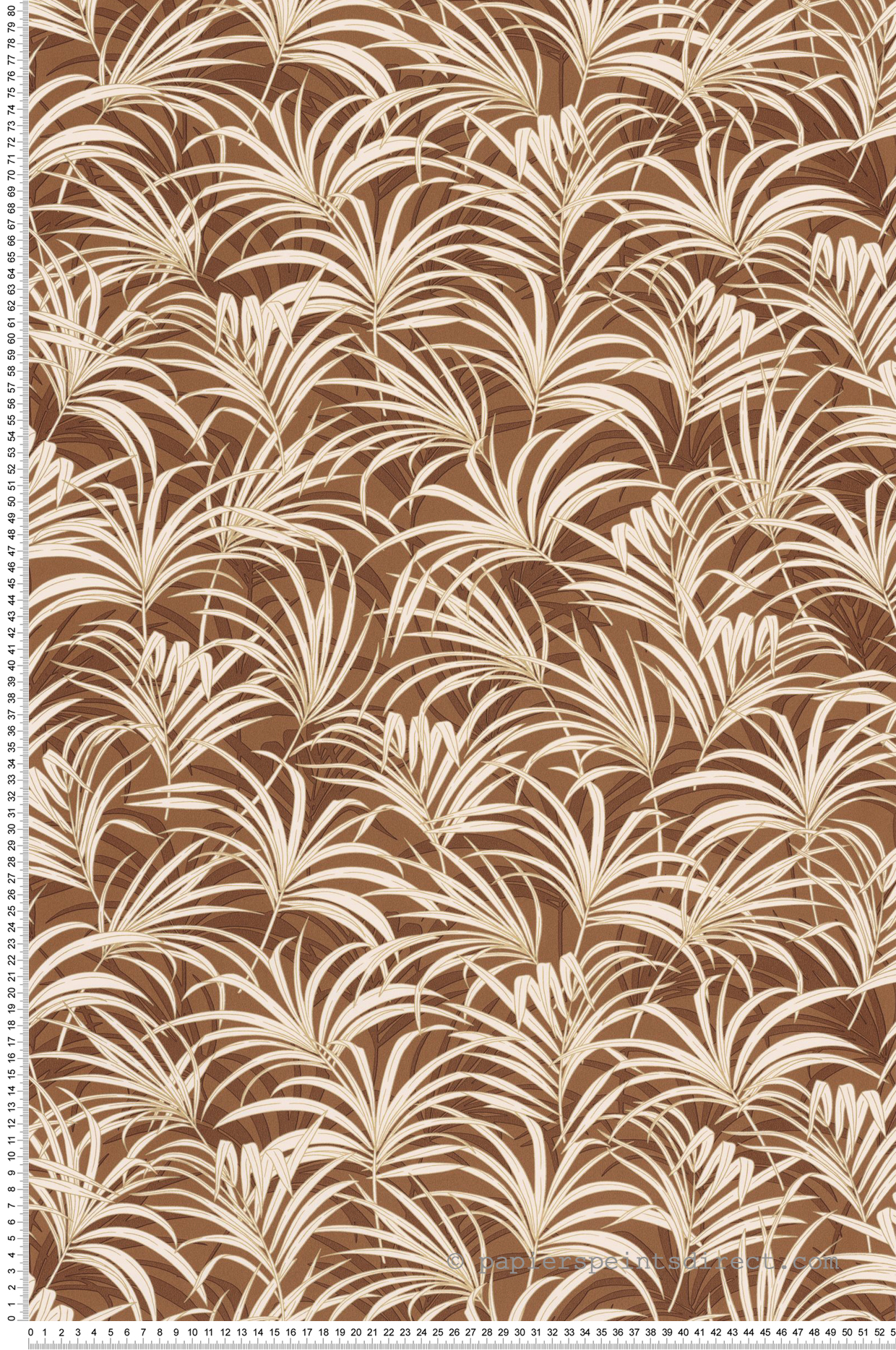 Papier peint Palme Art Déco Richard caramel doré - Golden Age de Casélio | Réf. GAG103802150