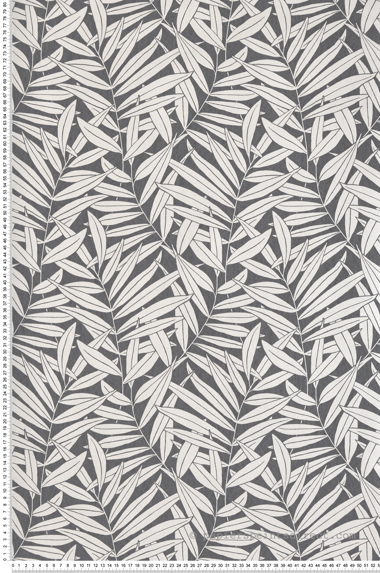 Papier peint Feuillage Preston noir blanc irisé - Derby de Casadéco | Réf. DERB89319144