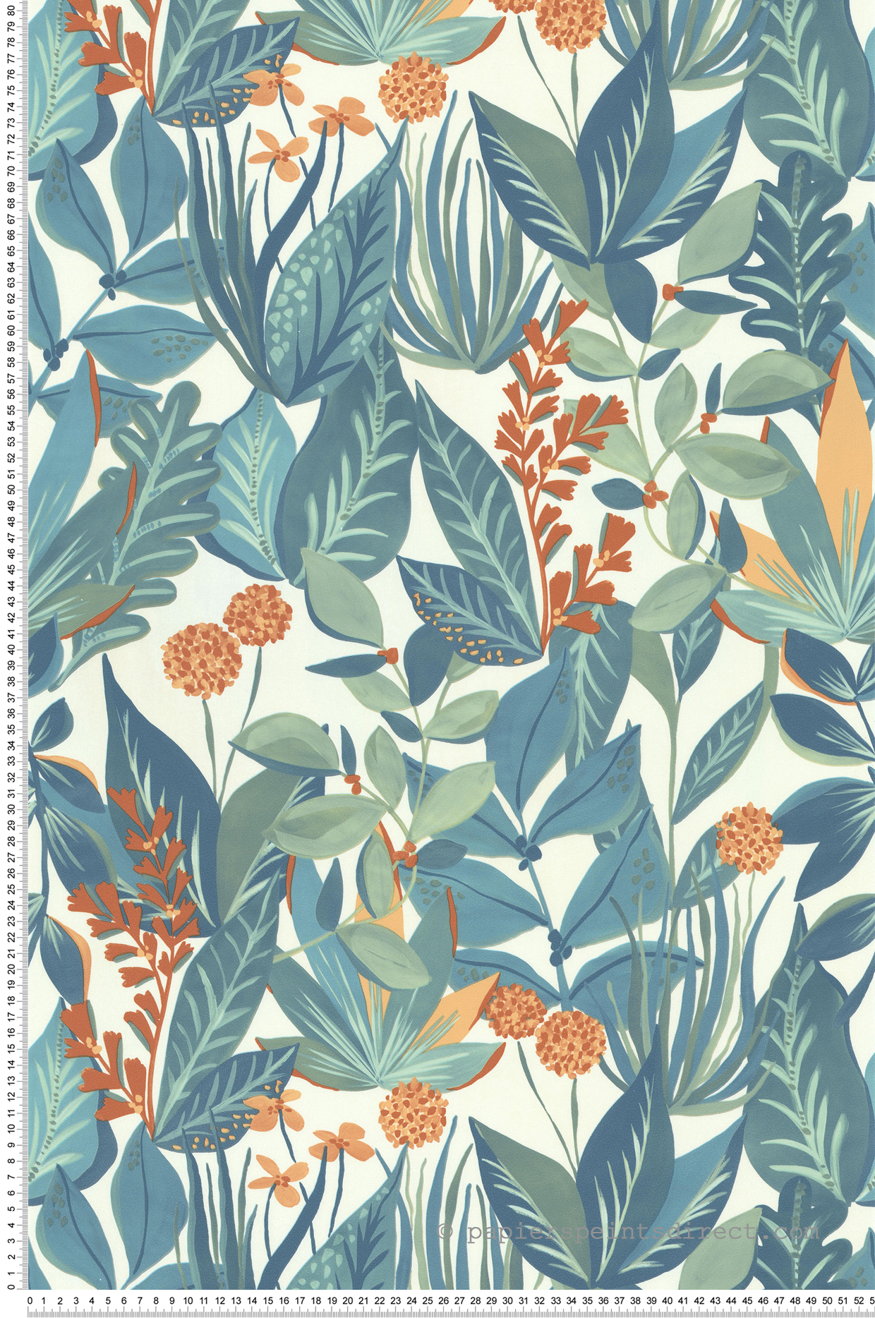 Papier peint Pompon Floral bleu canard - Les Essentiels de Lutèce | Réf. LTC-11250904