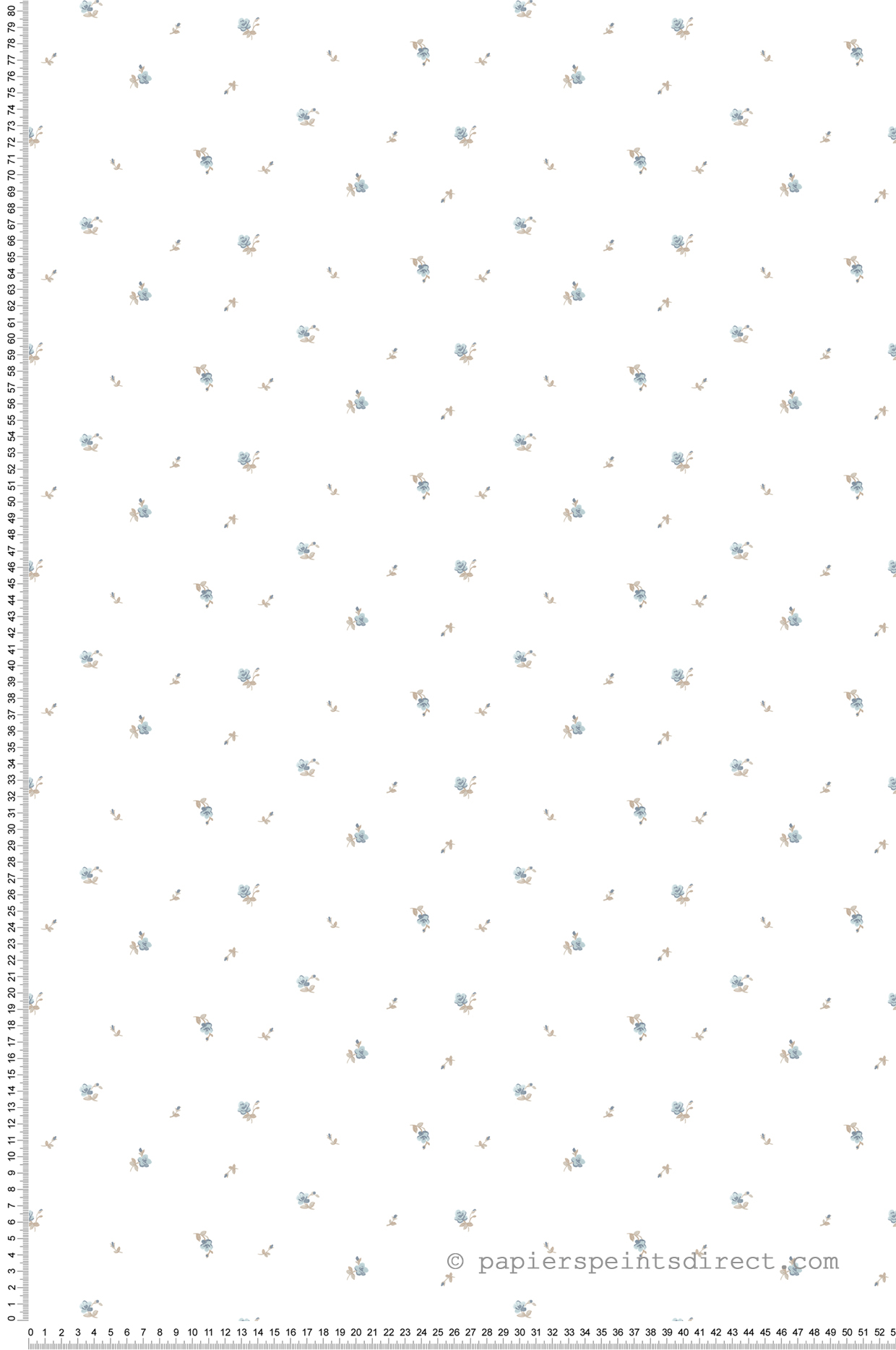 Papier peint Mini Fleur Liberty bleu blanc - My Little Cottage de Montecolino | Réf. MC-M12343