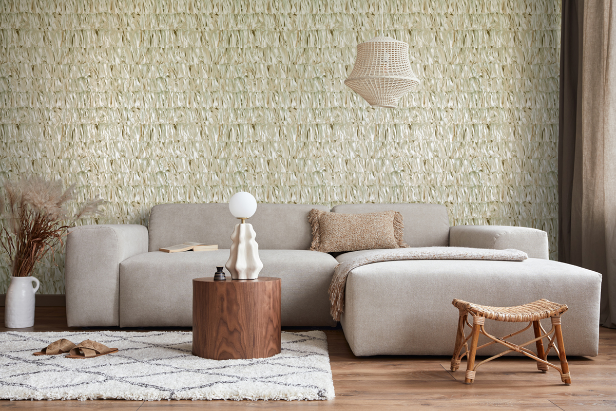 Papier peint Assemblage Frange vert - Pearl de Montecolino | Réf. MC-65312